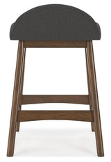 Lyncott Charcoal/brown Counter Height Bar Stool - Ella Furniture