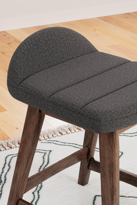 Lyncott Charcoal/brown Counter Height Bar Stool - Ella Furniture