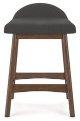 Lyncott Charcoal/brown Counter Height Bar Stool - Ella Furniture