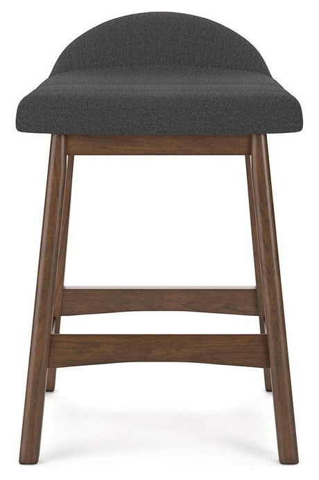 Lyncott Charcoal/brown Counter Height Bar Stool - Ella Furniture