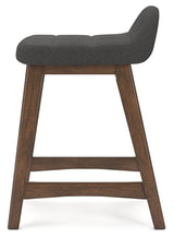 Lyncott Charcoal/brown Counter Height Bar Stool - Ella Furniture
