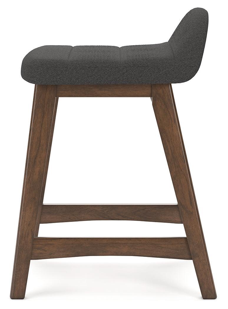 Lyncott Charcoal/brown Counter Height Bar Stool - Ella Furniture