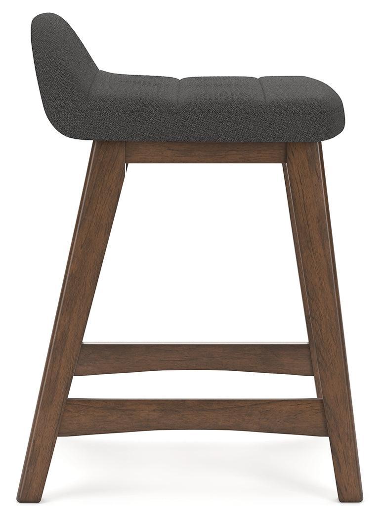 Lyncott Charcoal/brown Counter Height Bar Stool - Ella Furniture