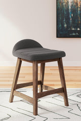 Lyncott Charcoal/brown Counter Height Bar Stool - Ella Furniture