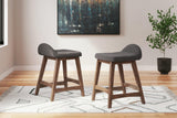 Lyncott Charcoal/brown Counter Height Bar Stool - Ella Furniture