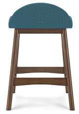 Lyncott Blue/brown Counter Height Bar Stool - Ella Furniture