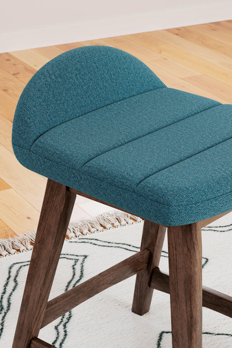 Lyncott Blue/brown Counter Height Bar Stool - Ella Furniture
