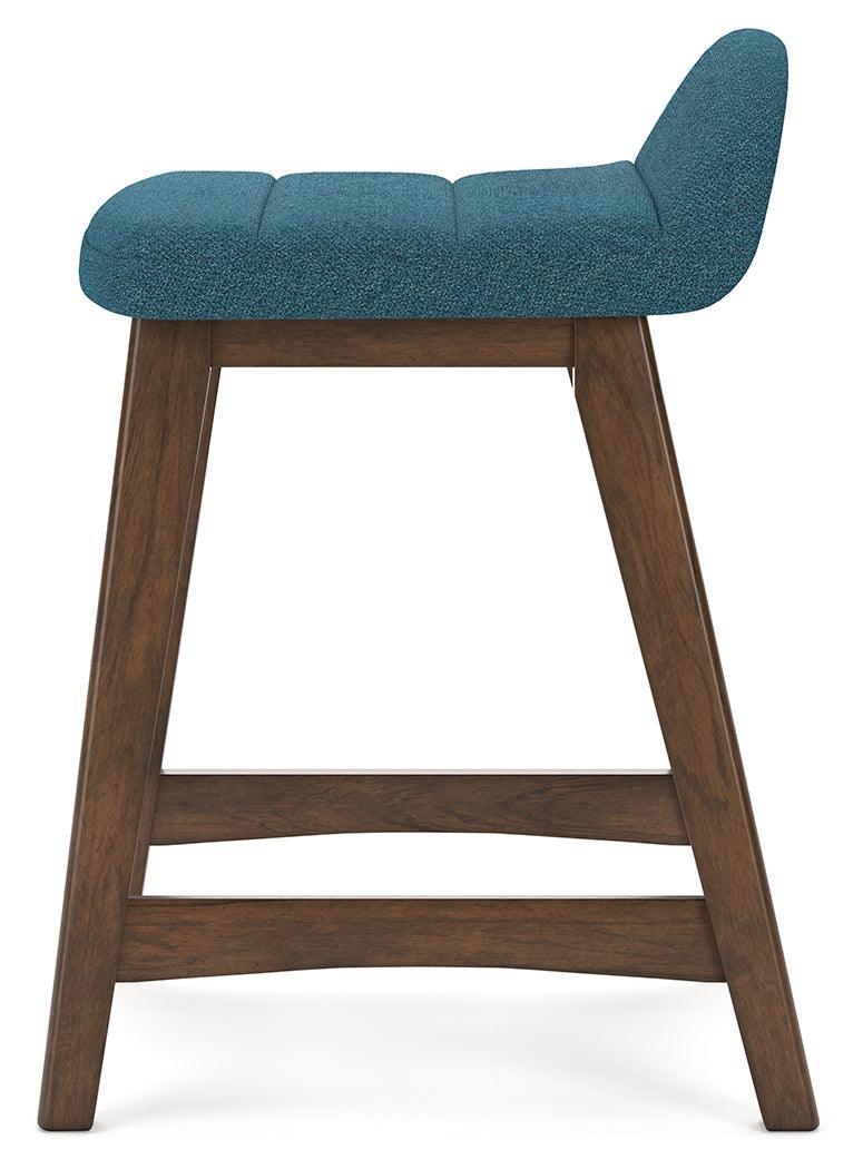 Lyncott Blue/brown Counter Height Bar Stool - Ella Furniture