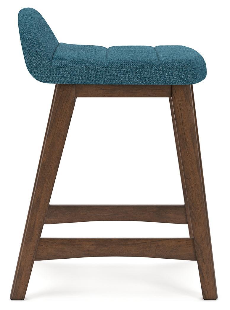 Lyncott Blue/brown Counter Height Bar Stool - Ella Furniture
