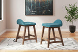 Lyncott Blue/brown Counter Height Bar Stool - Ella Furniture