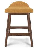 Lyncott Mustard/brown Counter Height Bar Stool - Ella Furniture