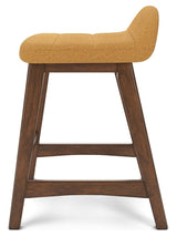 Lyncott Mustard/brown Counter Height Bar Stool - Ella Furniture