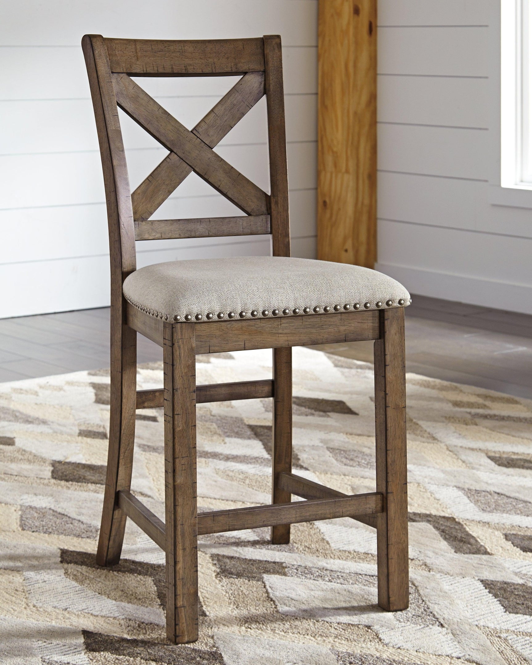 Moriville Beige Counter Height Bar Stool - Ella Furniture