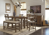 Moriville Grayish Brown Counter Height Dining Extension Table - Ella Furniture