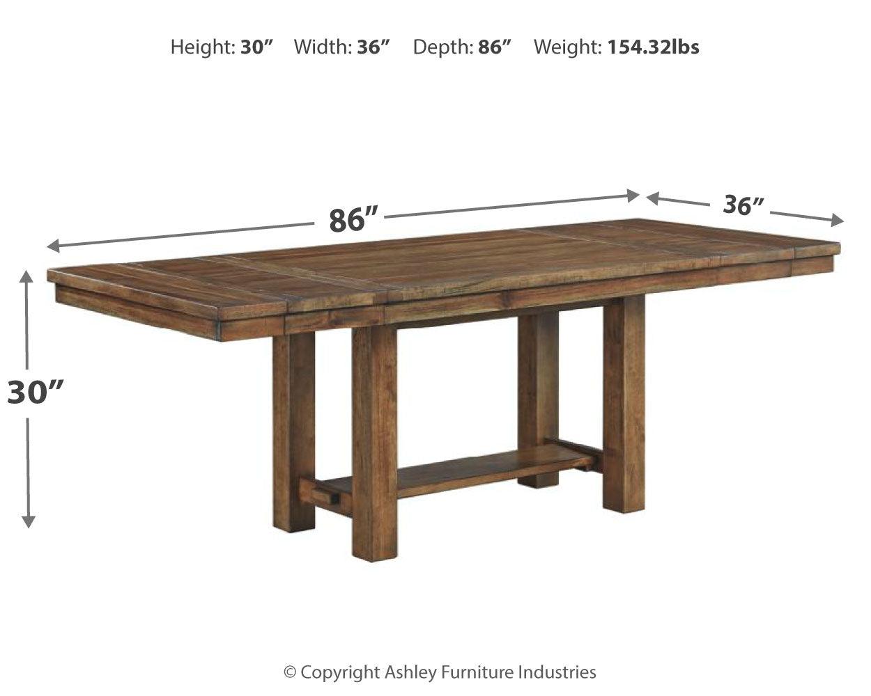 Moriville Grayish Brown Dining Extension Table - Ella Furniture