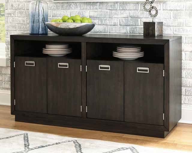 Hyndell Dark Brown Dining Server - Ella Furniture