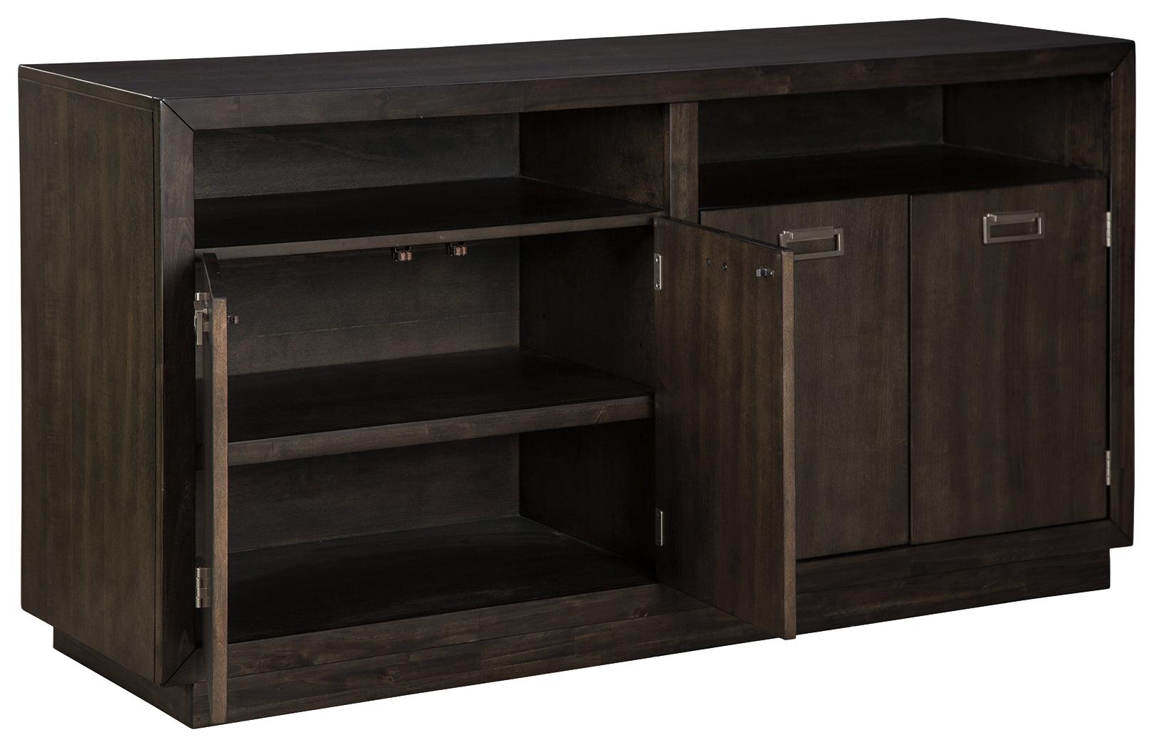 Hyndell Dark Brown Dining Server - Ella Furniture