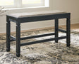 Tyler Creek Antique Black Counter Height Dining Bench - Ella Furniture