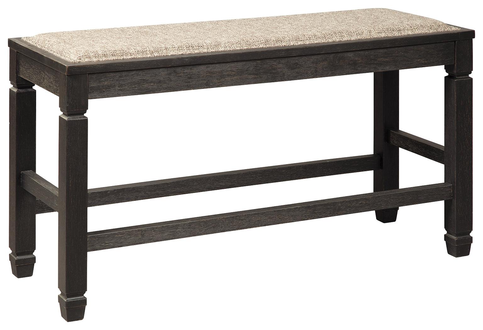 Tyler Creek Antique Black Counter Height Dining Bench - Ella Furniture