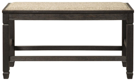 Tyler Creek Antique Black Counter Height Dining Bench - Ella Furniture