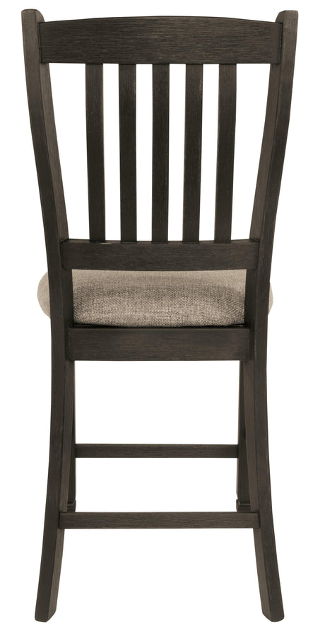 Tyler Creek Bar Stool footrest detail with black wood frame
