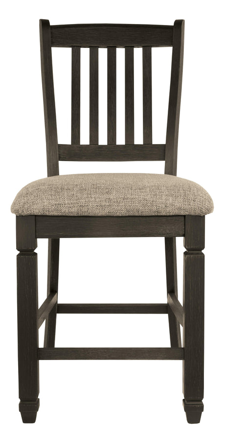 Tyler Creek Bar Stool back view showing nailhead trim