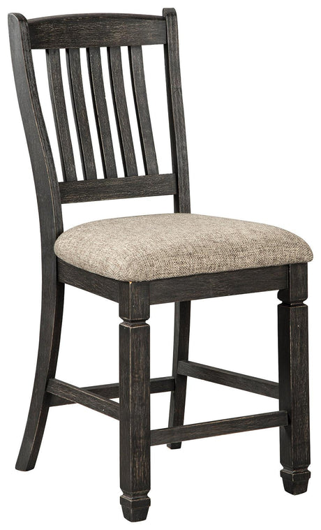 Tyler Creek Black and Grayish Brown Counter Height Bar Stool side view