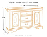 Realyn Chipped White Dining Server - Ella Furniture