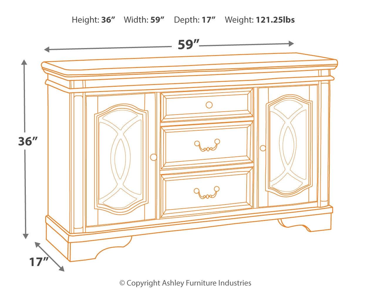 Realyn Chipped White Dining Server - Ella Furniture