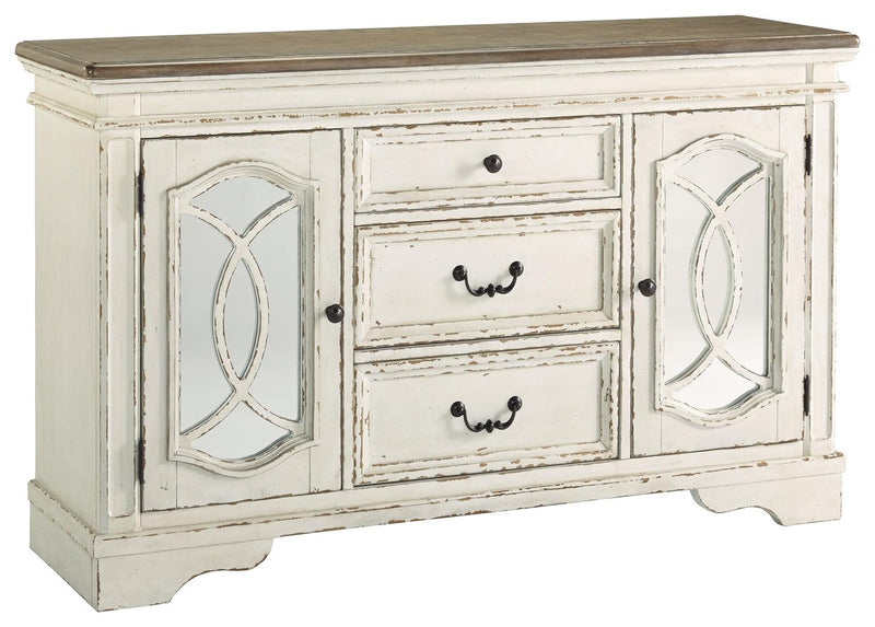 Realyn Chipped White Dining Server - Ella Furniture