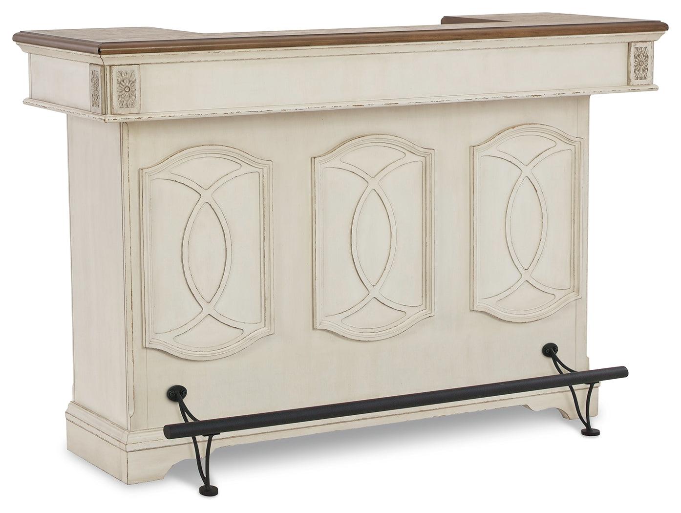 Realyn Chipped White Bar - Ella Furniture