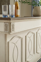 Realyn Chipped White Bar - Ella Furniture