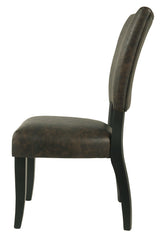 Sommerford Brown Faux Leather Dining Chair - Ella Furniture