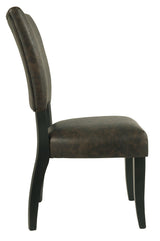 Sommerford Brown Faux Leather Dining Chair - Ella Furniture