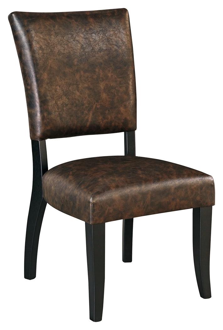 Sommerford Brown Faux Leather Dining Chair - Ella Furniture