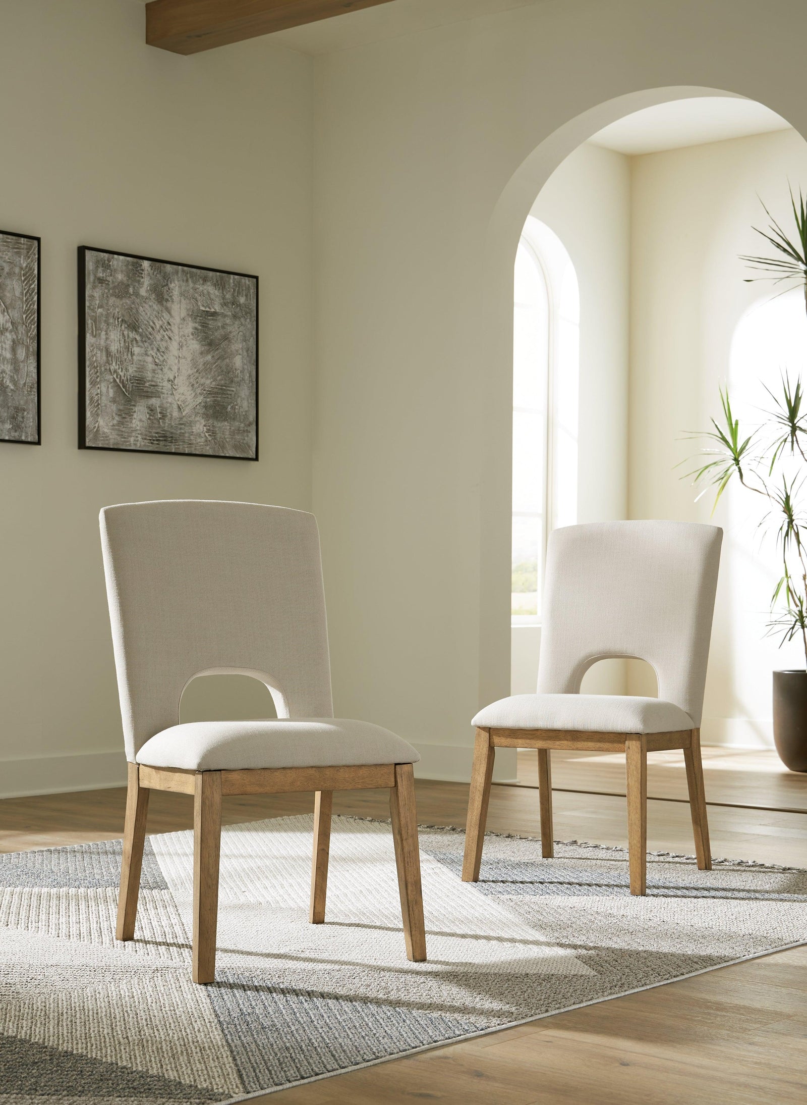 Dakmore Linen/brown Dining Chair - Ella Furniture