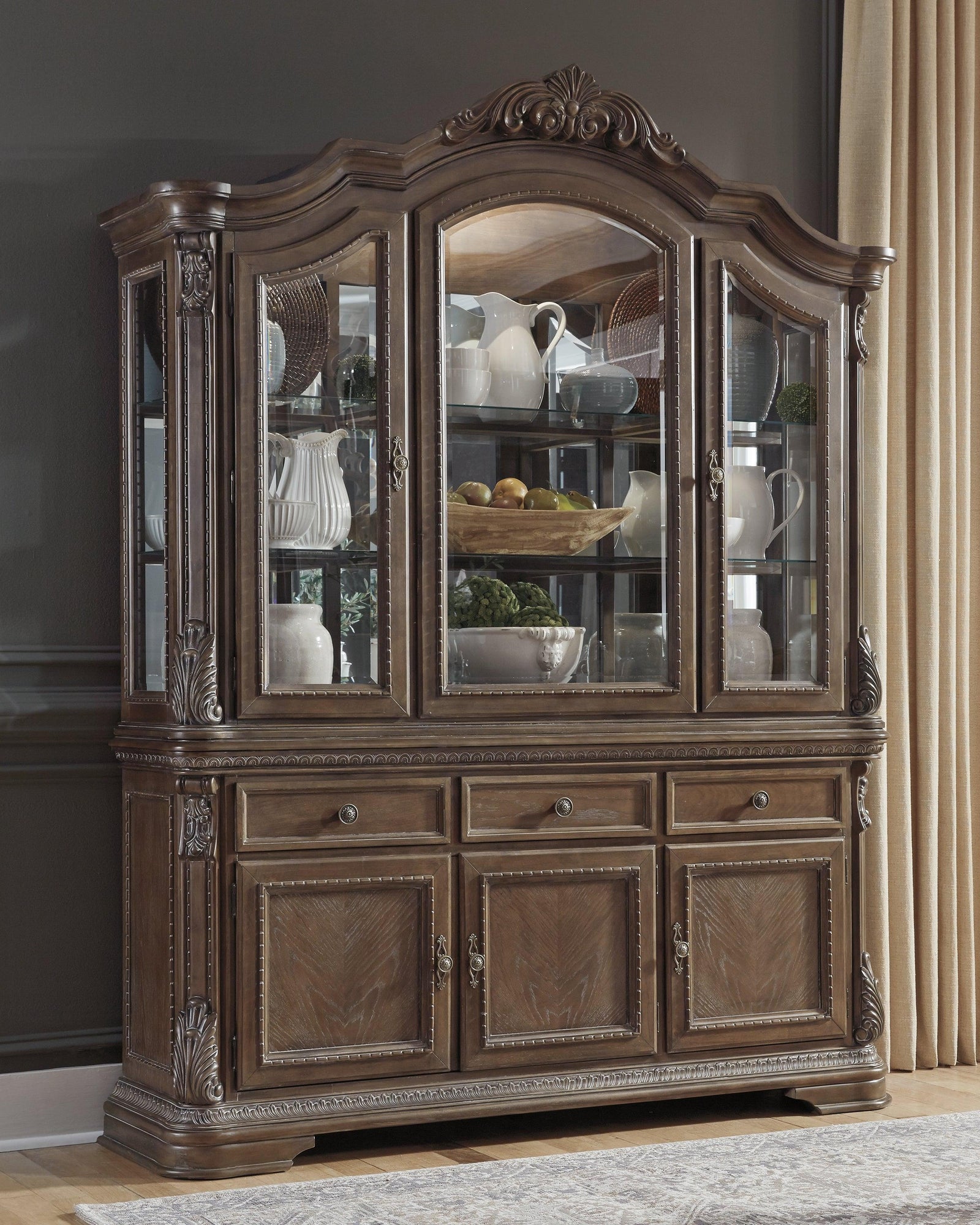 Charmond Brown Dining Buffet And China - Ella Furniture