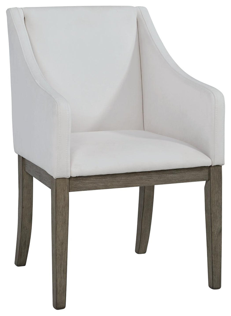 Anibecca Gray/off White Dining Arm Chair - Ella Furniture