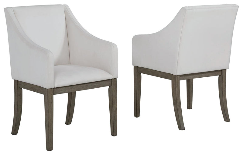 Anibecca Gray/off White Dining Arm Chair - Ella Furniture