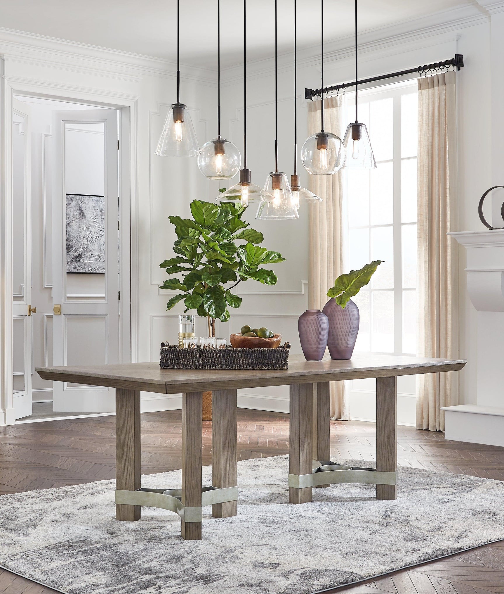 Chrestner Gray Dining Table - Ella Furniture