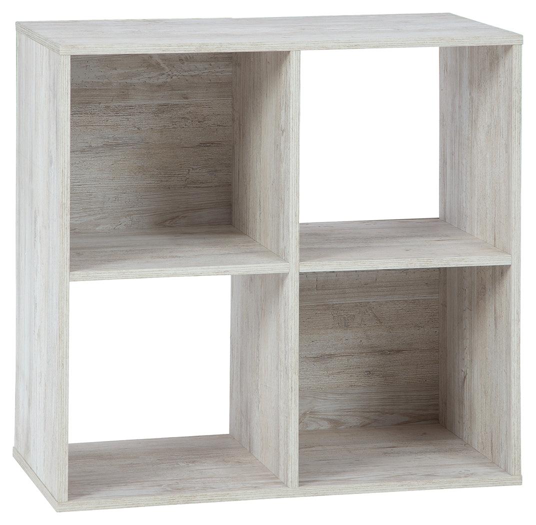 Paxberry Whitewash Four Cube Organizer - Ella Furniture
