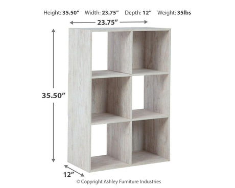 Paxberry Whitewash Six Cube Organizer - Ella Furniture