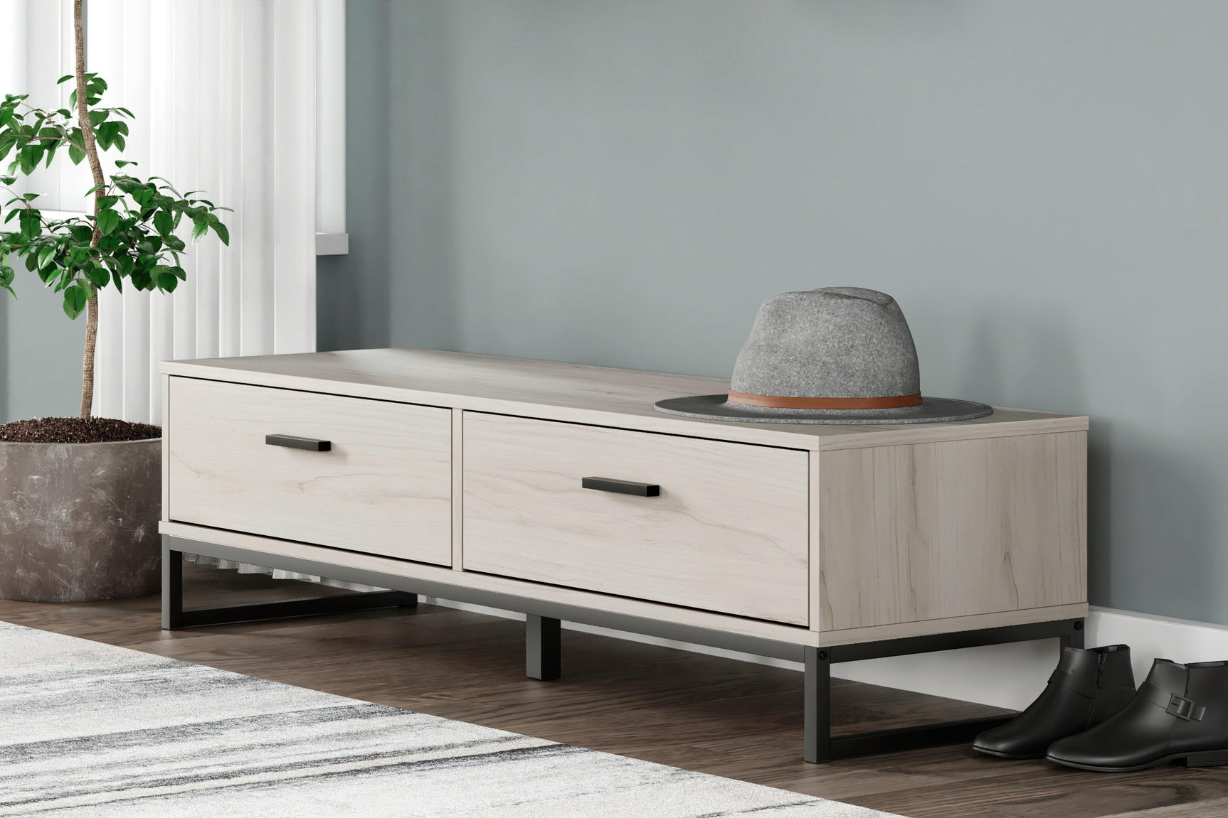 Socalle Light Natural Storage Bench - Ella Furniture