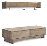 Oliah Natural Bench With Coat Rack - Ella Furniture