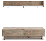 Oliah Natural Bench With Coat Rack - Ella Furniture