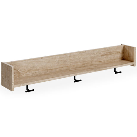 Oliah Natural Wall Mounted Coat Rack With Shelf - Ella Furniture