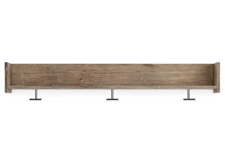 Oliah Natural Wall Mounted Coat Rack With Shelf - Ella Furniture