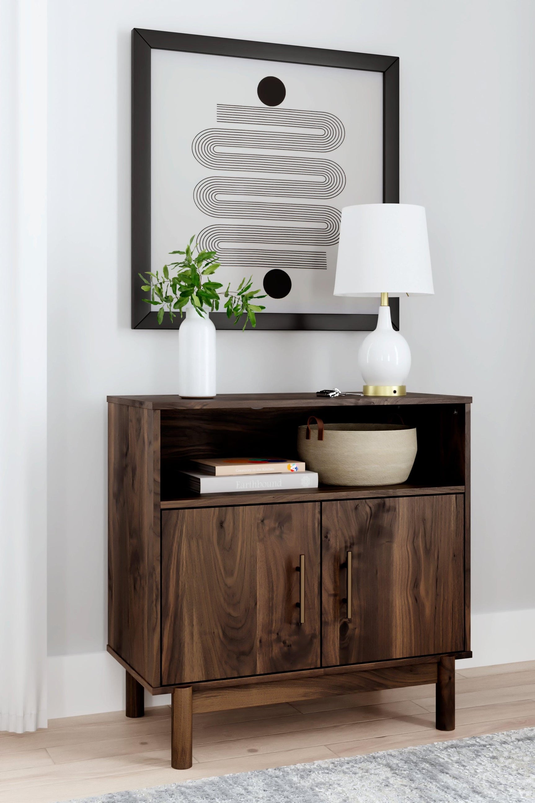 Calverson Mocha Accent Cabinet - Ella Furniture