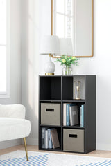 Langdrew Black Six Cube Organizer - Ella Furniture