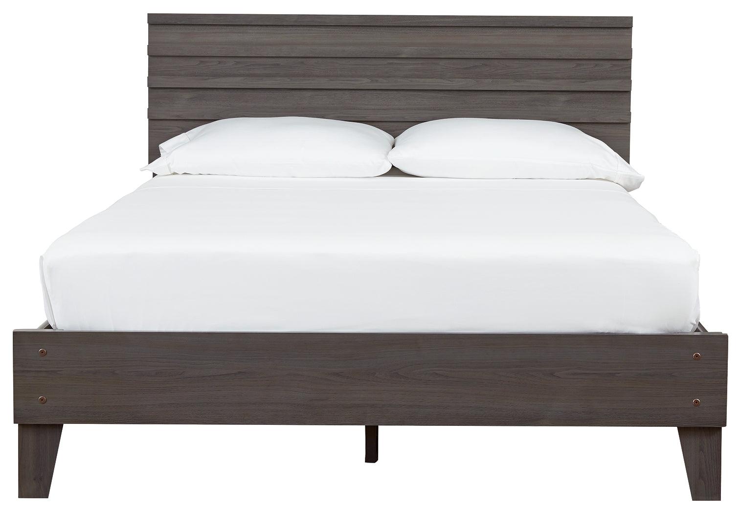 Brymont Dark Gray Queen Panel Platform Bed - Ella Furniture